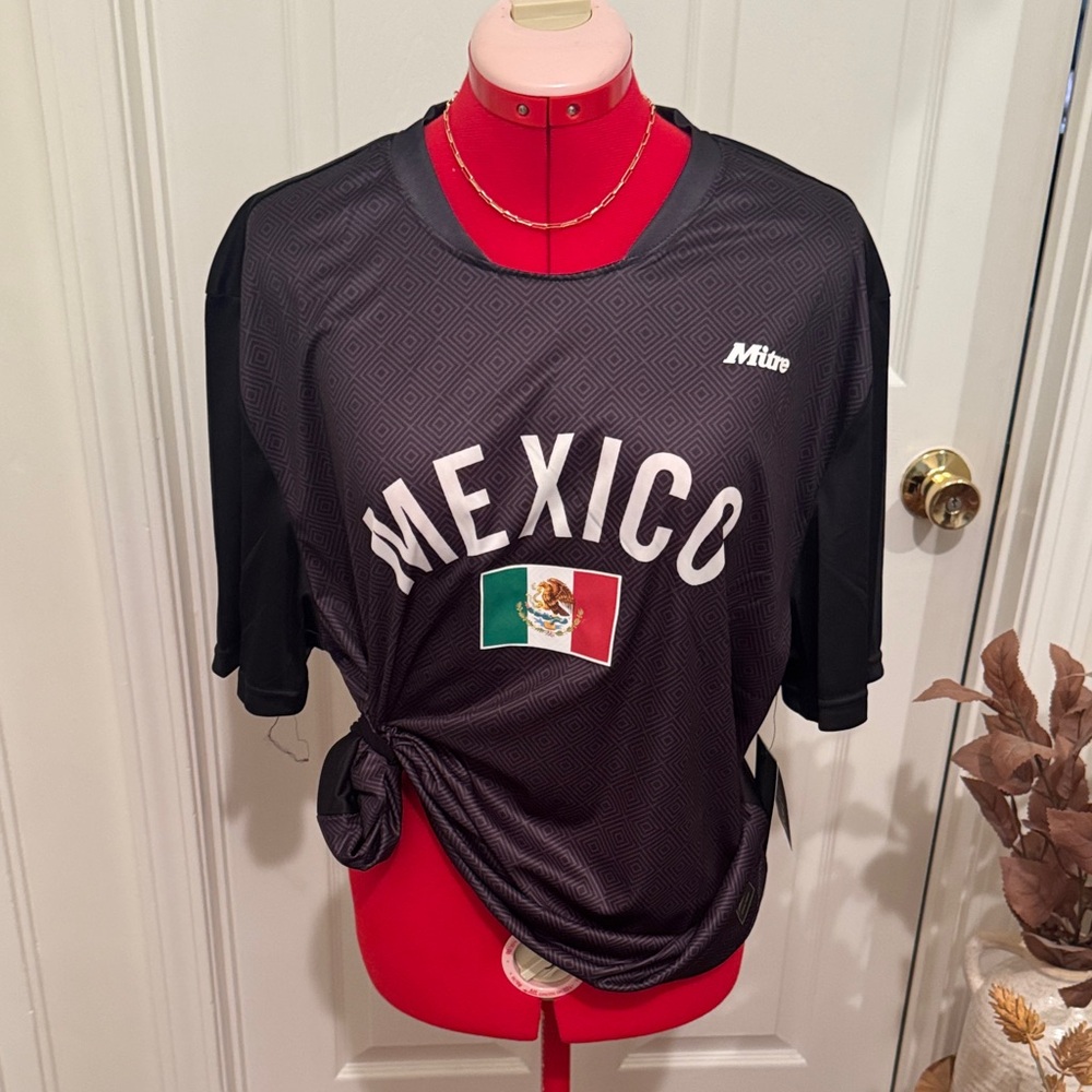 Mexico Graphic Soccer Jersey - Black with Flag